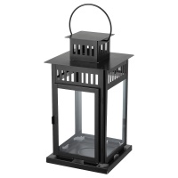 BORRBY IKEA 701.561.11 Фонарь-подсвечник 44 см. Чёрный