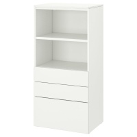 SMASTAD / PLATSA IKEA 094.205.15 Шкаф книжный с 3 ящиками 60x42x123 см белый белый