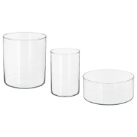CYLINDER IKEA 801.750.91 Набор ваз 3 шт. прозрачное стекло