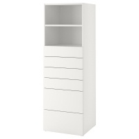 SMASTAD / PLATSA IKEA 193.880.39 Шкаф книжный 60x57x181 см с 6 ящиками Белый