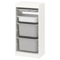 TROFAST Стеллаж с ящиками 294.783.79 белый серый/белый 46x30x94 см IKEA