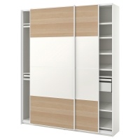 PAX / MEHAMN комбинация шкафов, 2str белый / белый дуб, 200x44x236 см PAX / MEHAMN комбинация шкафов, 2str белый / белый дуб, 200x44x236 см