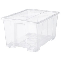 SAMLA Контейнер с крышкой прозрачный 79x57x43 см/130 л
