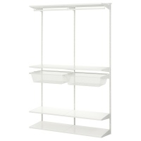 BOAXEL IKEA 594.656.34 Гардеробная комбинация 125x40x201 см белый