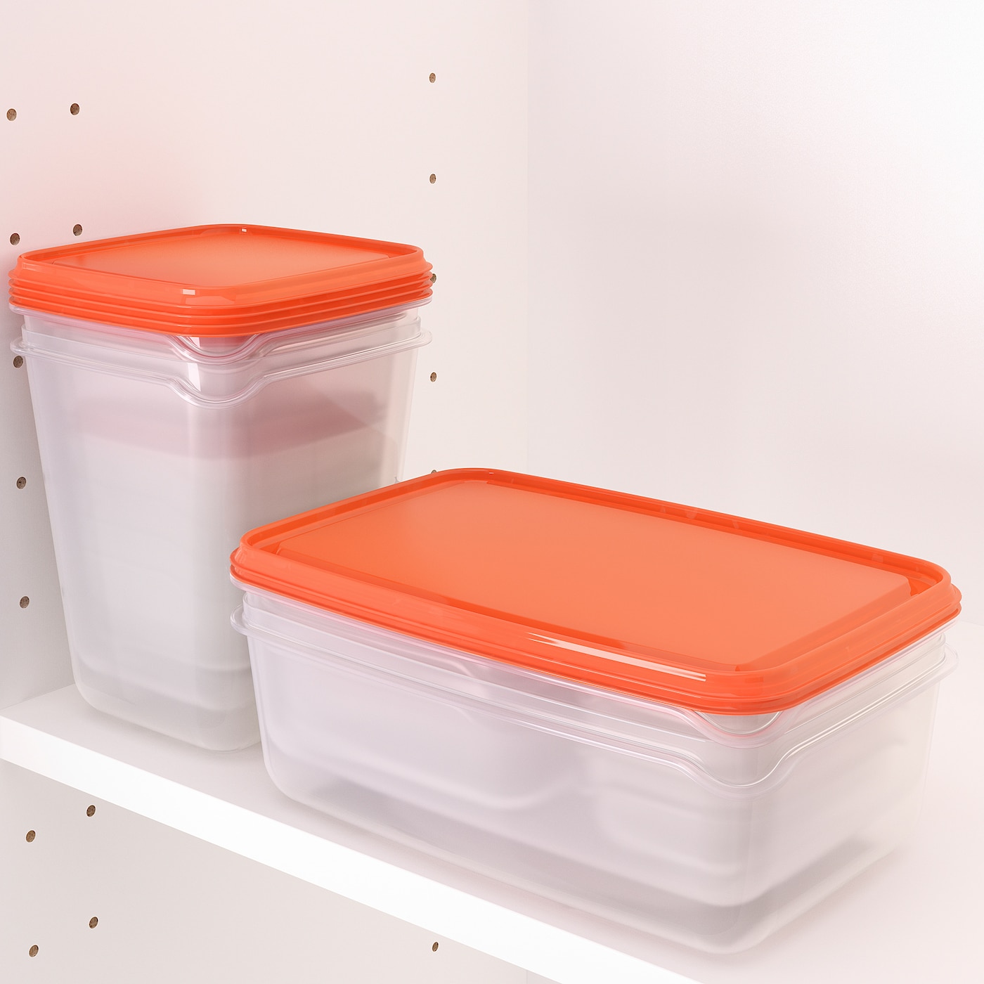 PRUTA IKEA 802.515.51 Контейнеры 17 шт пищевые прозрачный/оранжевый