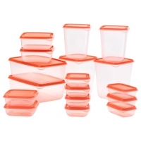 PRUTA IKEA 802.515.51 Контейнеры 17 шт пищевые прозрачный/оранжевый