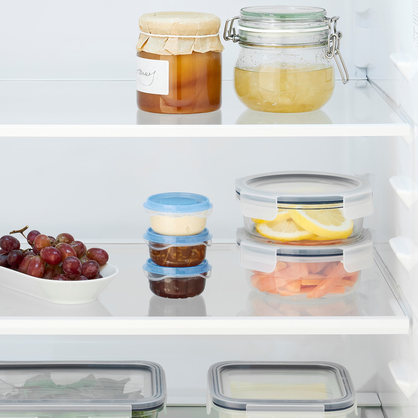 PRUTA IKEA 704.449.42 Контейнеры 3 шт. 70 мл. прозрачный/синий