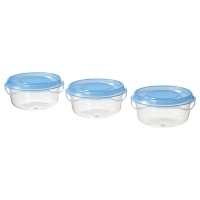 PRUTA IKEA 704.449.42 Контейнеры 3 шт. 70 мл. прозрачный/синий