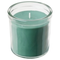 HEDERSAM IKEA 605.023.86 Ароматическая свеча в стакане 40 часов Свежая трава/светло-зеленый