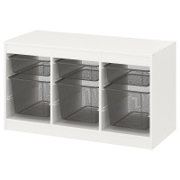 TROFAST IKEA 294.798.35 Стеллаж с ящиками 99x44x56 см белый/темно-серый