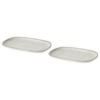 GLADELIG IKEA 104.705.66 Тарелка 2 шт. 20x13 см. Cерый