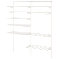 BOAXEL Комбинация для хранения белья белый/металл 165x40x201 см IKEA 893.324.02