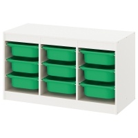 TROFAST Стеллаж с ящиками 693.315.64 белый/зеленый 99x44x56 см IKEA
