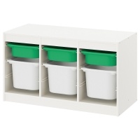 TROFAST Комбинация д/хранения+контейнеры 193.355.31 белый/зелёный 99x44x56 см IKEA