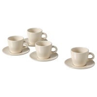 FARGKLAR IKEA 004.836.30 Чашки и блюдца 4 шт. 70 мл глянцевый / бежевый
