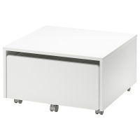 SLAKT контейнер на колесиках, белый, 62x62x35 см
