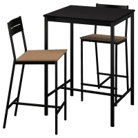 SANDSBERG/SANDSBERG Барный стол и 2 табурета Чёрный 67x67 см. IKEA 394.204.20