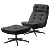 HAVBERG Кресло/подставка для ног Гранн/Бомстад черный IKEA