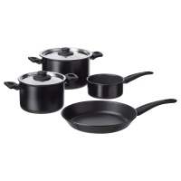 HEMLAGAD IKEA 004.628.64 Набор посуды 6 шт. Чёрный