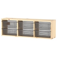 TROFAST Навесная полка 494.781.99 сосна светлая беленая/темно-серый 93x21x30 см IKEA