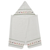 DROMSLOTT детское полотенце с капюшоном, рисунок щенка/белый, 60x125 см