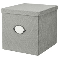KVARNVIK Контейнер с крышкой серый 32x35x32 см