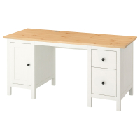 HEMNES IKEA 205.350.44 Стол письменный 155x65 см. Белая морилка/Светло-коричневый