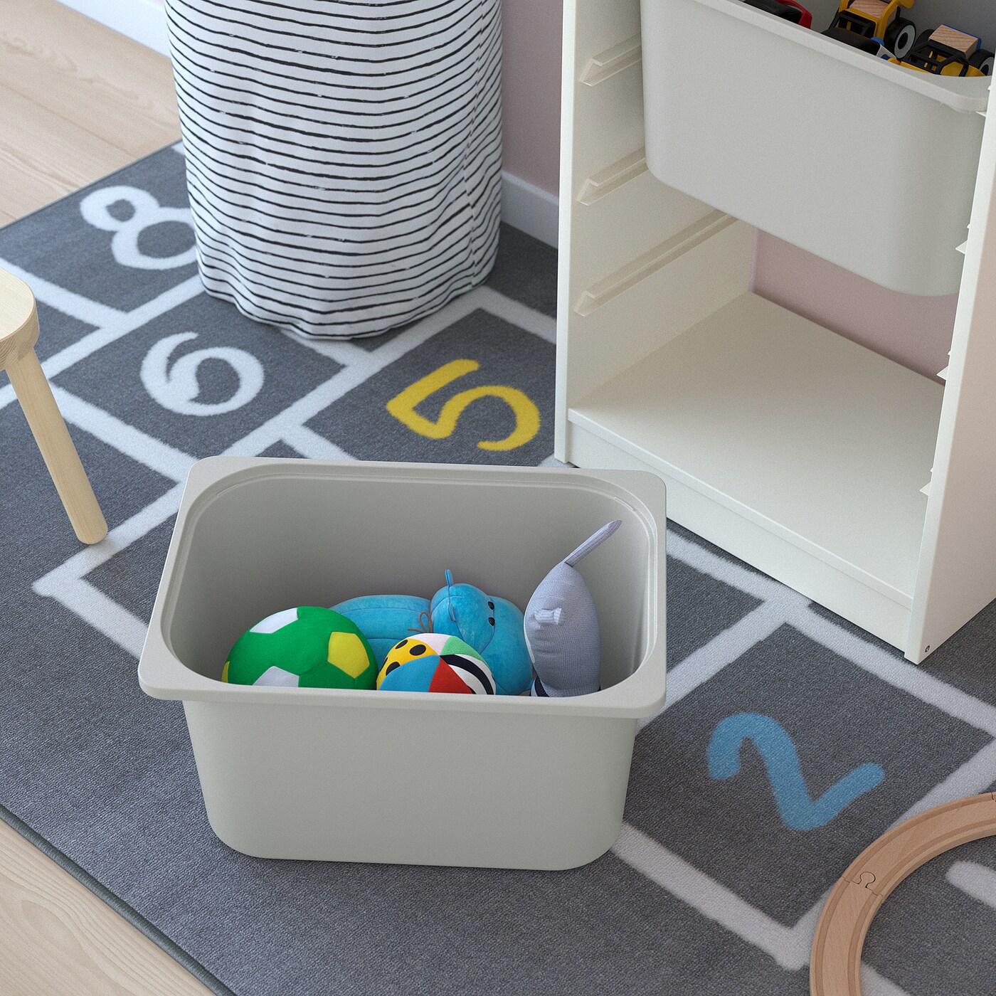 TROFAST IKEA 995.333.20 Стеллаж с контейнерами 46x30x145 см белый / серый