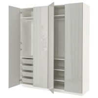 PAX / FARDAL Шкаф, белый / глянцевый светло-серый, 200x60x236 см PAX / FARDAL Шкаф, белый / глянцевый светло-серый, 200x60x236 см