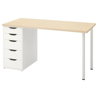 MITTCIRKEL/ALEX IKEA 495.086.86 Рабочий стол 140x60 см яркий эффект сосны / белый