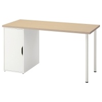 MALSKYTT/ALEX IKEA 895.216.76 Рабочий стол 140x60 см Береза / белый