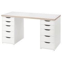 LAGKAPTEN/ALEX IKEA 995.084.34 Письменный стол 140x60 см белый антрацит / белый