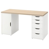 LAGKAPTEN / ALEX IKEA Письменный стол 140x60 см  белый/дуб отб