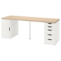 LAGKAPTEN / ALEX IKEA 195.217.07 Письменный стол 200x60 см белая морилка /  дуб отб