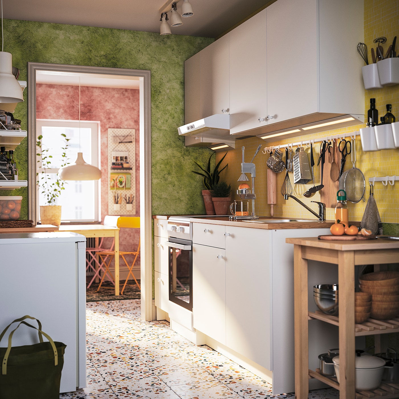KNOXHULT Кухня белый 220x61x220 см IKEA