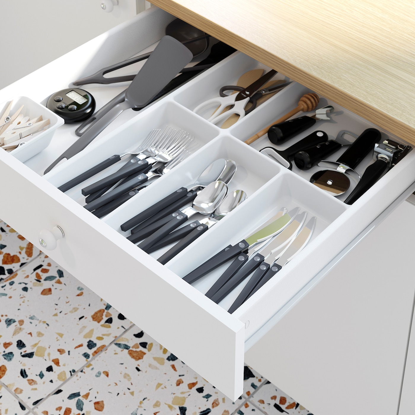 KNOXHULT Кухня белый 220x61x220 см IKEA