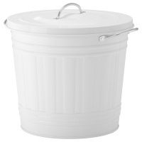 KNODD IKEA 900.990.49 Корзина металлическая с крышкой 16 л. Белый