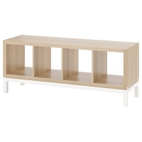 KALLAX 994.426.74 Книжный шкаф с опорной рамой, белый / белый дуб, 147x59 см IKEA