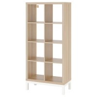 KALLAX 894.426.55 Книжный шкаф с опорной рамой, белый / белый дуб, 77x164 см IKEA