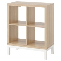 KALLAX 594.426.28 Книжный шкаф с опорной рамой, белый / белый дуб, 77x94 см IKEA