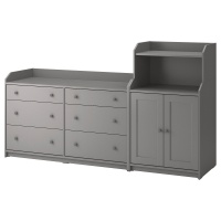 HAUGA IKEA 493.882.26 Книжный шкаф 208x116 см. Серый