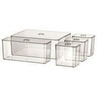 GODMORGON IKEA Коробки с крышкой 5 шт. 24x20x10 см.