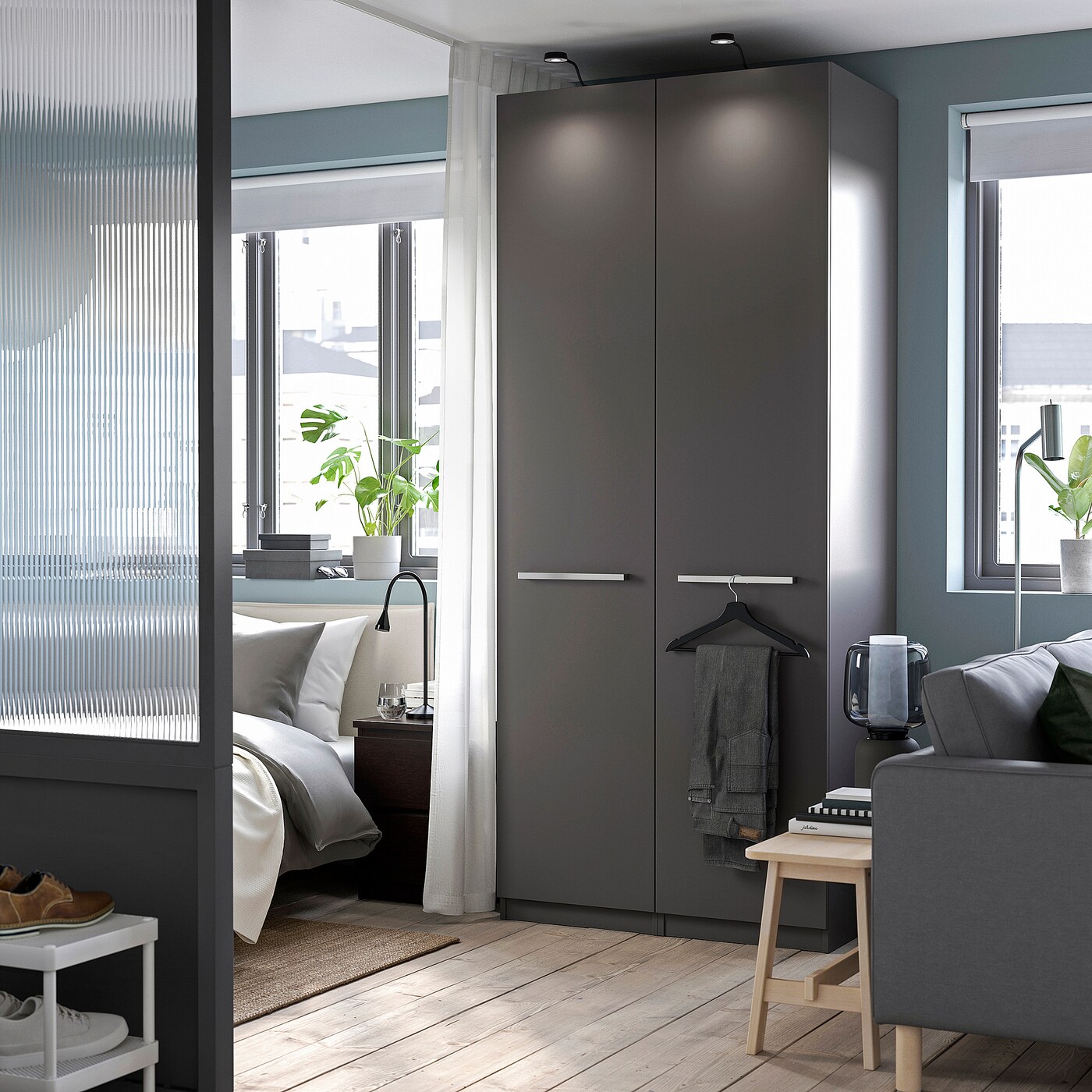 FORSAND IKEA 894.362.54 Дверь с петлями 50x229 см темно-серый