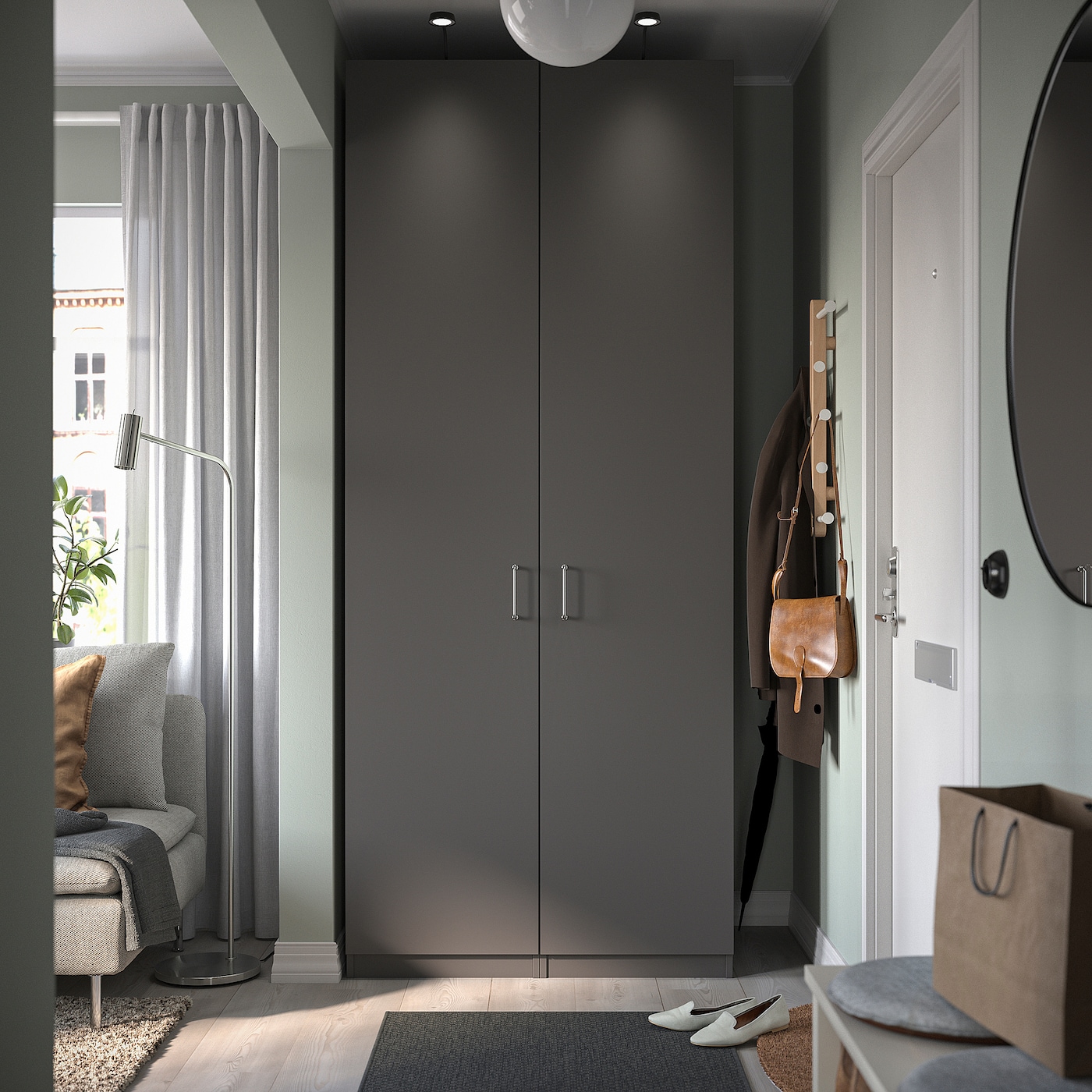 FORSAND IKEA 894.362.54 Дверь с петлями 50x229 см темно-серый