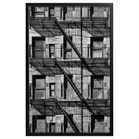 BJORKSTA Картина с рамкой, балконы / черный, 78x118 см