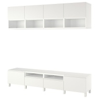 BESTA Тумба ТВ 240x42x230 см белый Västerviken / Stubbarp белый IKEA 394.360.20