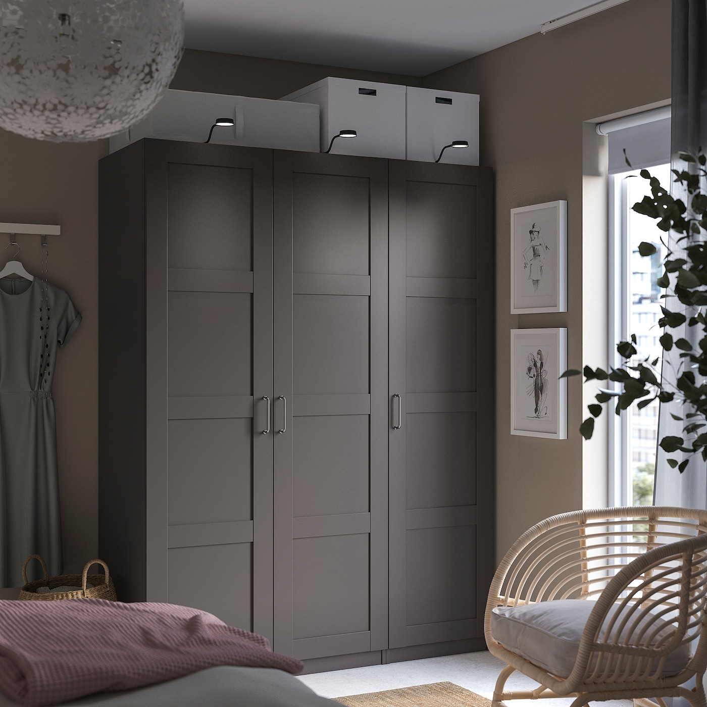 BERGSBO IKEA 605.109.37 Дверь 50x195 см темно-серый