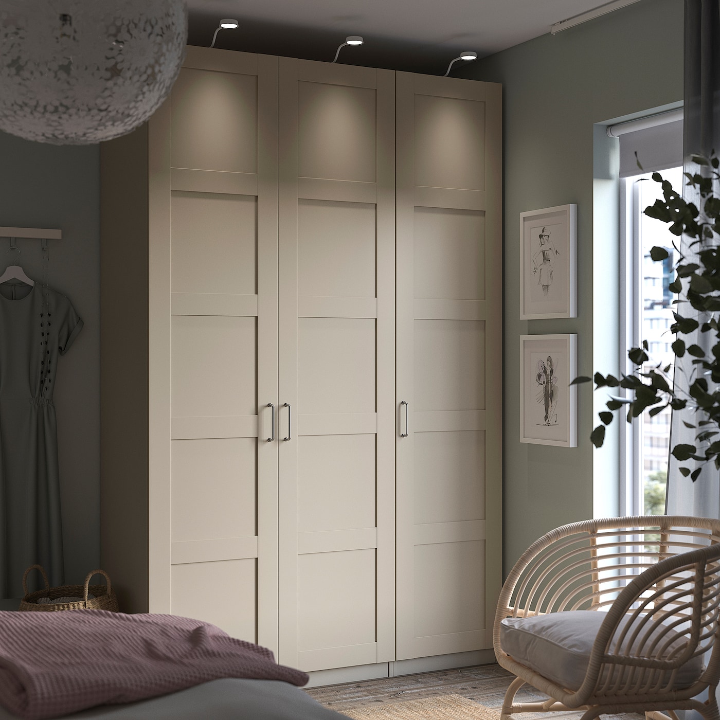 BERGSBO ИКЕА Дверь бежевый 50x229 см