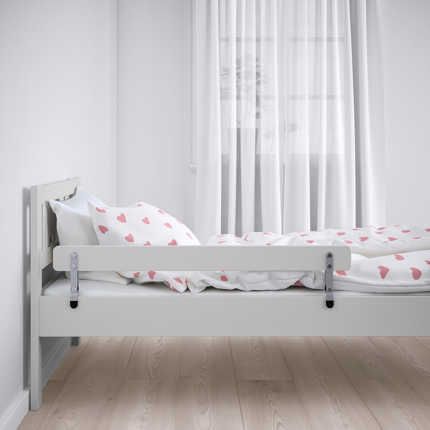 KRITTER Каркас кровати с перилами 70x160 см. Серый IKEA