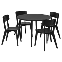 LISABO / LISABO Stoł i 4 стула, черный/черный, 105 см